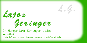 lajos geringer business card
